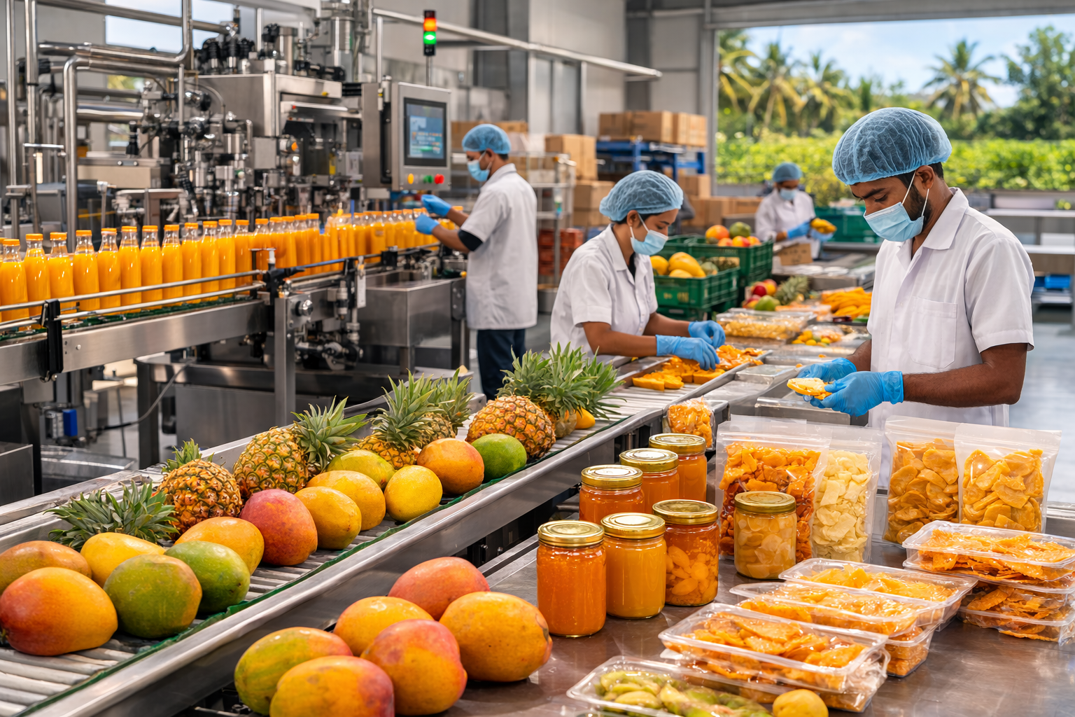 Tropical fruit processing industry in Sri Lanka producing value added food products