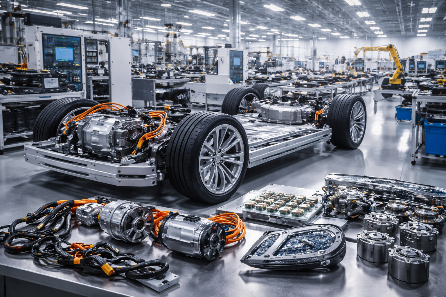Automotive component manufacturing including electric vehicle parts